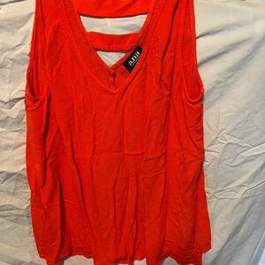 a.n.a Red Sleeveless Cut Out Tank Top
